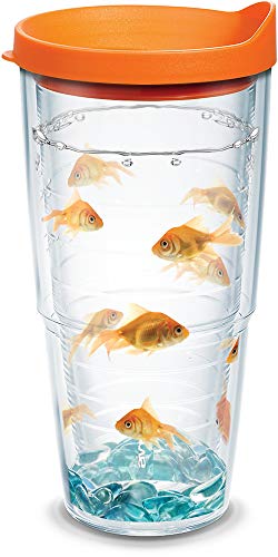 Tervis Goldfish Tumbler with Wrap and Orange Lid 24oz, Clear | The Storepaperoomates Retail Market - Fast Affordable Shopping