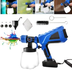 550W Paint Sprayer, Electric Handheld HVLP Powerful Spray Gun with 1000ml Detachable Tank , 3 Spray Patterns, 3 Copper Nozzle Sizes, for Painting Wall ,Ceiling, Fence ,Furniture, Cabinet ,Desk ,Car