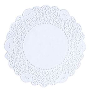 Doilykorea- 250pcs Premium 3.5 inch Round Lace paper doilies- Non-Dust, Clean Cut, Simple design: Party/Gift/for Cake Crafts/Home Decoration Weddings Table settings Placemat [3.5″, pure White]
