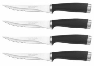 Hampton Forge Epicure–4PieceSteak KnifeSet–Black, Silver
