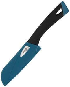 Starfrit 093872-003-NEW1 5″ Ceramic Santoku Knife with Protective Sheath, White/Black, One Size
