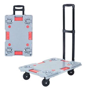 Platform Hand Truck Cart – Transformable Trolley Cart, Heavy Duty Hand Truck Load 330LBS, Splicable Utility Dolly Cart for Personal/Office, RTCOOC-TLY01