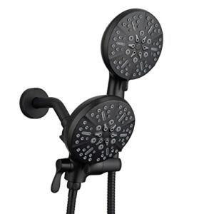 BONADE Shower Head with Handheld, Black Handheld Shower with Shower Head the Perfect Combination Possession 7×7=49 Combinations of Functions to Take you to Enjoy a Luxurious Bath, Matte Black