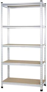 Amazon Basics Medium Duty Storage Shelving Double Post Press Board Shelf, 36 x 18 x 72 Inch, Aluminum