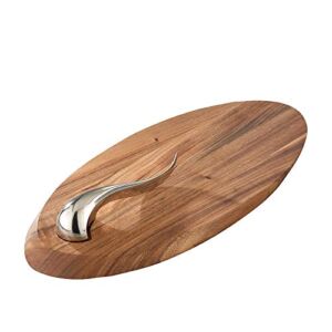 Nambé Swoop Cheese Board with Knife