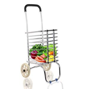 Livebest Shopping Utility Cart with 2 Wheels Swivel Durable Folding Design Dolly Laundry Hand Cart Light Weight