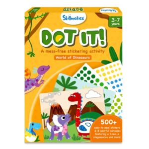 Skillmatics Art Activity : Dot it! | No Mess Sticker Art, Gifts for Kids Ages 3 to 7 | Complete 8 Dinosaur Themed Pictures