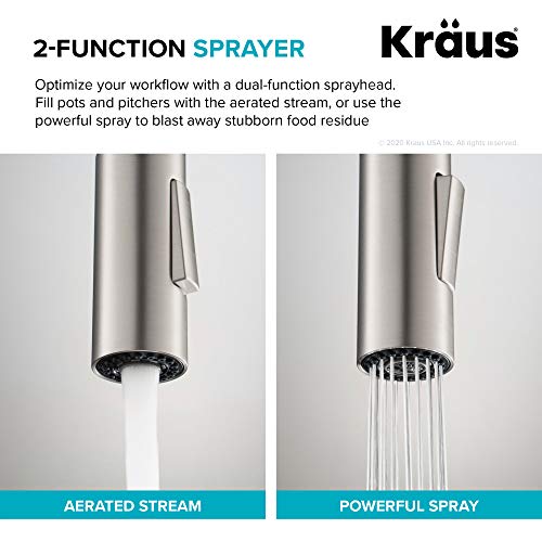 Kraus KPF-2820SFS Oletto Single Handle Pull-Down Kitchen Faucet, 17 Inch, Spot Free Stainless Steel | The Storepaperoomates Retail Market - Fast Affordable Shopping