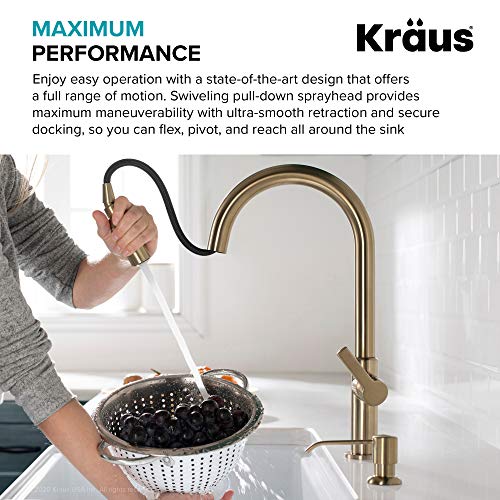Kraus KPF-2820SFS Oletto Single Handle Pull-Down Kitchen Faucet, 17 Inch, Spot Free Stainless Steel | The Storepaperoomates Retail Market - Fast Affordable Shopping