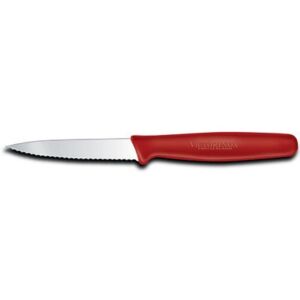 3.25″ Wavy Edge Paring Knife [Set of 2] Handle Color: Red