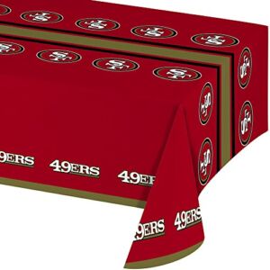 Creative Converting Officially Licensed NFL Plastic Table Cover, 54×102, San Francisco 49ers