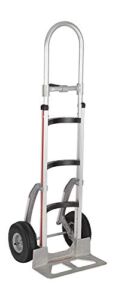 Magliner HMK53CUA45 Aluminum Hand Truck, Curved Back Frame, 60″ Single Grip Handle, 18″ x 7-1/2″ Aluminum Diecast Nose Plate, 500 lb Capacity (Pack of 1)