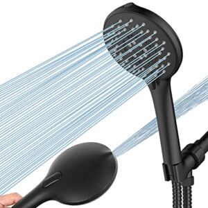 Shower Head with Handheld, Sufuhom 5 Spray Settings Shower Head, Shower Heads High Pressure with Extra Long 71 Inch Stainless Steel Hose, Unique Cleaning Mode to Clean Tub, Tile & Pets, Matte Black