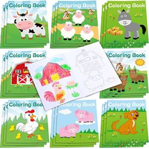 24 Pcs Farm Animals Coloring Books Bulk for Kids Mini DIY Art Drawing Book Set for Cow Sheep Mermaid Farmhouse Woodland Animal Theme Barnyard Favor Goodie Bag Gift Filler Classroom (Farmhouse)