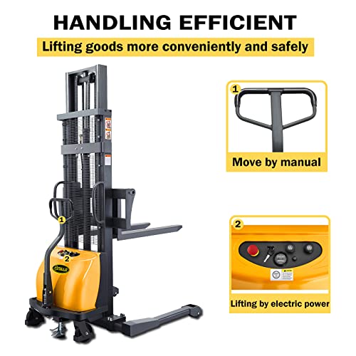 APOLLOLIFT Semi Electric Pallet Forklift Lift Pallet Stacker 2200lbs Capacity 118inch Max.Lifting Height | The Storepaperoomates Retail Market - Fast Affordable Shopping