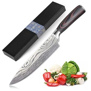 BOLESTA Chef Knife, Ultra Sharp Kitchen Knife, 8 inch Professional Chef’s Knife, German High Carbon Stainless Steel Meat Vegetable Cutting Knives with Ergonomic Handle