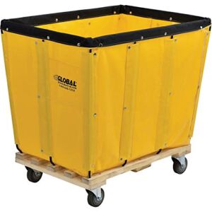 Global Industrial 12 Bushel, Yellow Vinyl Basket Bulk Truck, Unassembled, 36″ L x 26″ W x 33-1/2″H
