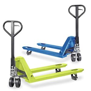 EZ Supply Pallet Jack 5500lbs Lift Capacity | Pallet Forks Size 48×27 inches | Polyurethane Pallet Jack & Lift Truck Wheels with Hydraulic Pump Included, Blue