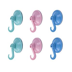 Auto Lock Strong Suction Cup Hook for Kitchen and Bathroom ,7cm / 2.76 Inch Diameter Large Suction Cup Hook, 6 Pack