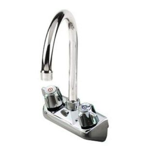 Commercial Hand Sink Replacement Faucet Large Goose Neck Stainless Steel NSF Fits Any 4″ Center
