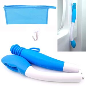 BEEMEEMASTER Foldable Long Reach Comfort Wiper for Toilet Paper , Toilet Tissue Aid Butt Wiper Holder for Disabled / Bariatric Surgery,Wiper with Hook