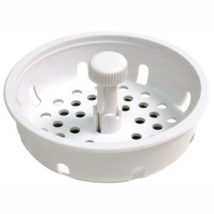 Danco 86792 3-1/4 Inch Basket Strainer with Stopper, White