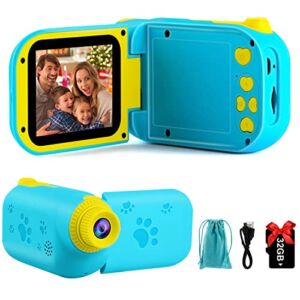 AILEHO Kids Cameras Boys Toys – Kids Video Camera for Boy Age 3-9 Year Old Holiday Christmas Birthday Gifts Children Camera Toddler Boy Toy 12M 1080P Kids Video Camcorder Recorder IPS 2.4″ Blue