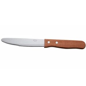 Winco KB-15W Wooden Handle 5″ Blade Jumbo Steak Knifes – Dozen