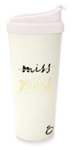 Kate Spade New York Bridal 16 Ounce Insulated Travel Mug, Double Wall Thermal Tumbler for Coffee/Tea, Miss to Mrs. (Pink)