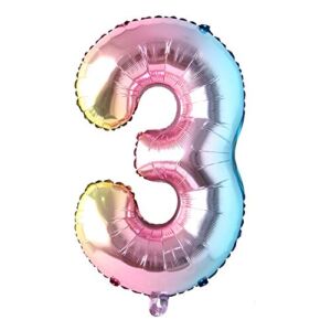40 inch Rainbow Gradient Colorful Big Size Number Foil Helium Balloons Birthday Party Celebration Decoration Large globos (40 inch Rainbow 3)