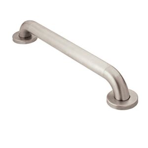 Moen R8912P Home Care Safety 12-Inch Stainless Steel Bathroom Grab Bar with Concealed Screws, Peened