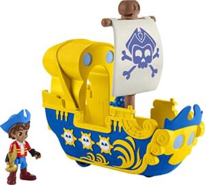 Fisher-Price Nickelodeon Santiago of The Seas Santiago Figure & El Bravo Pirate Ship Toy for Preschool Pretend Play Ages 3 Years and up