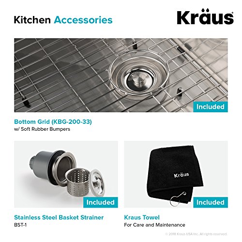 Kraus KHF200-33 Standart PRO Stainless Steel Sink 33 inch Farmhouse Apron Single Bowl 16 gauge | The Storepaperoomates Retail Market - Fast Affordable Shopping