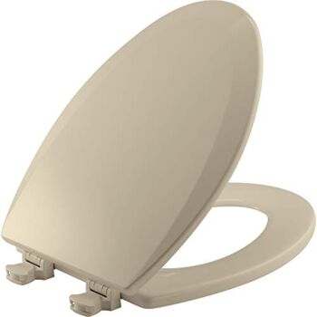 CHURCH 585EC 006 Toilet Seat with Easy Clean & Change Hinge, ELONGATED, Durable Enameled Wood, Bone | The Storepaperoomates Retail Market - Fast Affordable Shopping