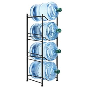 Water Cooler Jug Rack, 5 Gallon Water Bottle Storage Rack Detachable Heavy Duty Water Bottle Cabby Rack for Home, Office Organization (Black)