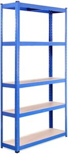 G-Rack Garage Shelving Units – Deep Blue 5 Tier Storage Shelves for Shed,Workshop,Office,Warehouse -180cm x 90cm x 30cm, 875KG Capacity (175KG Per Shelf),5 Year Warranty. Shelf Unit. Storage Unit.