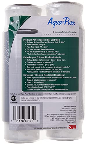 3M Aqua-Pure AP1 Whole House Standard Sump Replacement Water Filter Drop-in Cartridge AP117NP, 5541731, 2 Per Case, 2 Count (Pack of 1), Gray | The Storepaperoomates Retail Market - Fast Affordable Shopping