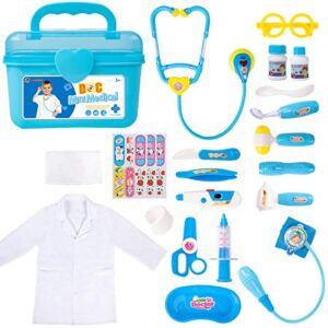 Liberry Durable Doctor Kit for Kids, 23 Pieces Pretend Play Educational Doctor Toys, Medical Kit with Stethoscope Doctor Role Play Costume, Doctor Playset for Toddler Boys Girls 3 4 5 6 7 8
