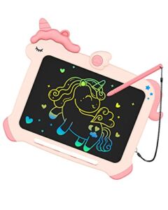 KOKODI Unicorn Toys for Girls 3+4 5 6 7 8 Years Old, Colorful LCD Writing Tablet for Kids Erasable Doodle Drawing Board, Educational Learning Toys Christmas Birthday Gift Toddler Girl Pink