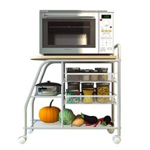 JYXCOSHELF Home Shelves, Household Storage Rack Landing Microwave Oven Rack Can Move Trolley Vegetable Seasoning Shelf Space Saving,Storage Racks