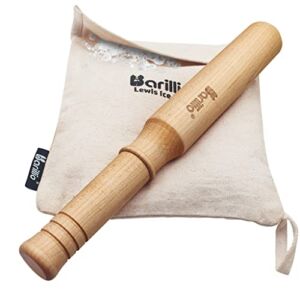 Big-Shot 13.75″ Hard Maple Muddler Mallet & Lewis Ice Bag Kit by BARILLIO | Wooden Mojito Muddler Bar Tool Ice Crusher & Canvas Bag Set | Make Cocktails Drinks and Crushed Ice with Ease