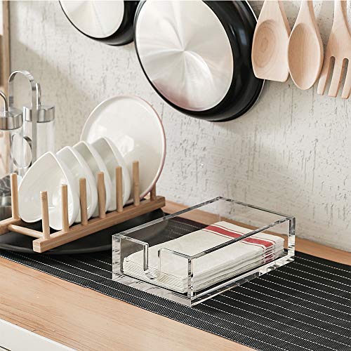 CY craft Acrylic Guest Towel Napkin Holder,Clear Bathroom Paper Hand Towels Storage Tray Modern Buffet Napkin Caddy,Fancy Flat Napkin Holders For Kitchen or Dining Room,9 x 5x 2.5 Inch,Pack of 1 | The Storepaperoomates Retail Market - Fast Affordable Shopping