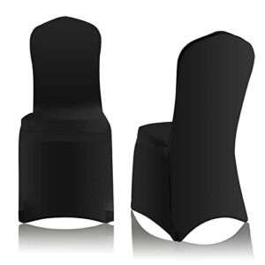 EMART 50PCS Spandex Stretch Chair Cover, Black Washable Chair Slipcovers for Party Decorations, Dining Room, Banquet, Wedding
