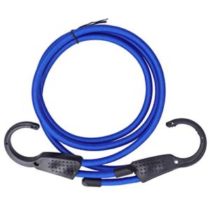 1.5M Multi Purpose Baggage Rope, Rubber Baggage Cord with Plastic Fixed Rack Adjustable Stretch Car Clothesline for Travel Use Blue