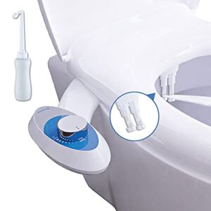 Awinner Bidet Toilet Seat Attachment，Non-Electric Ultra-Thin Fresh Water Sprayer Bidet with Self Cleaning Dual Nozzle，Adjustable Water Pressure Bidet Attachment for front and rear wash