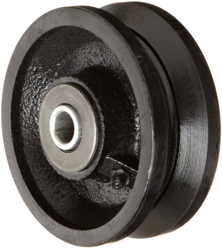RWM Casters VIR-0415-08 4″ Diameter X 1-1/2″ Width Cast Iron V-Groove Wheel with Straight Roller Bearing, 700 lbs Capacity , Black | The Storepaperoomates Retail Market - Fast Affordable Shopping