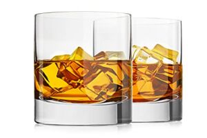 LUXU Crystal Whiskey Glasses, 13oz Heavy Base Old Fashioned Rocks Glasses – Lowball Bar Glasses for Bourbon, Scotch Whiskey, Cocktails, Cognac – Large Cocktail Tumblers Set of 2