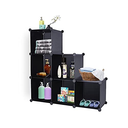 LINCHUN 6-Compartment doorless Black Frosted Translucent Shelf Multi-Purpose | The Storepaperoomates Retail Market - Fast Affordable Shopping
