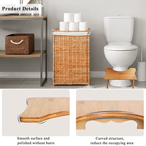 Kainice Bathroom Toilet Stool Made from Natural Bamboo 7 Inch Height Original Potty Poop Squatting Stool Simple Healthy Design for Adults | The Storepaperoomates Retail Market - Fast Affordable Shopping