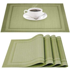 IHUIXINHE Placemats, Placemats for Dining Table Set of 4, Heat-Resistant Washable PVC Table Mats Durable Woven Vinyl Kitchen Table Mats
